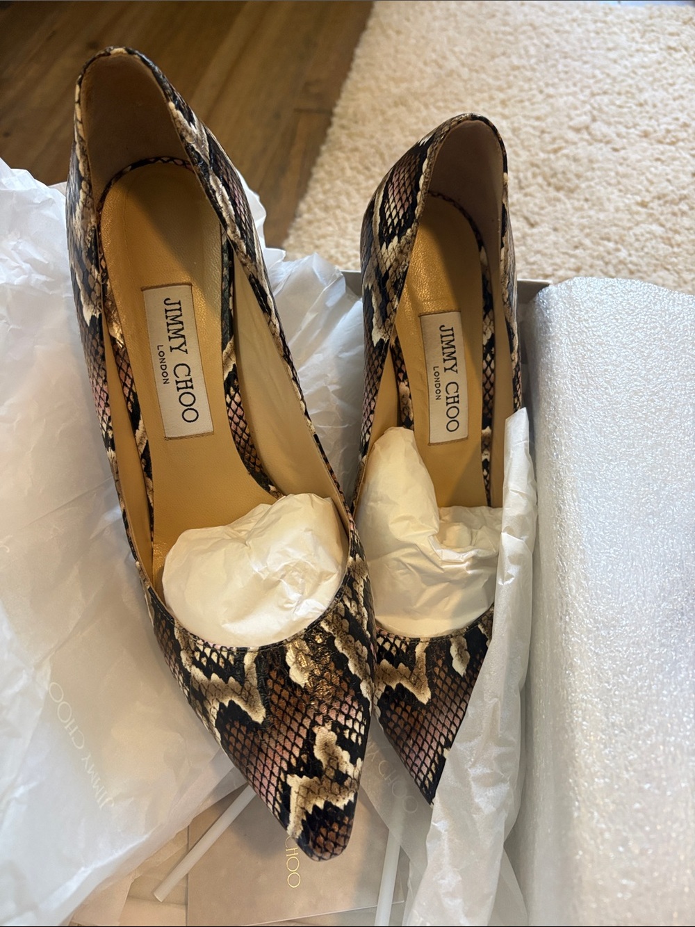 Jimmy Choo Romy heel in Blush Mix